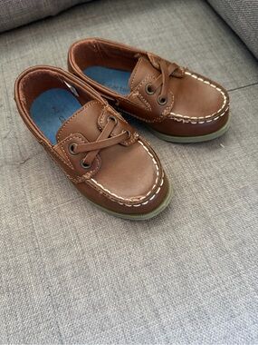 Carter's Brown Leather-Look Moccasin Boat Shoes